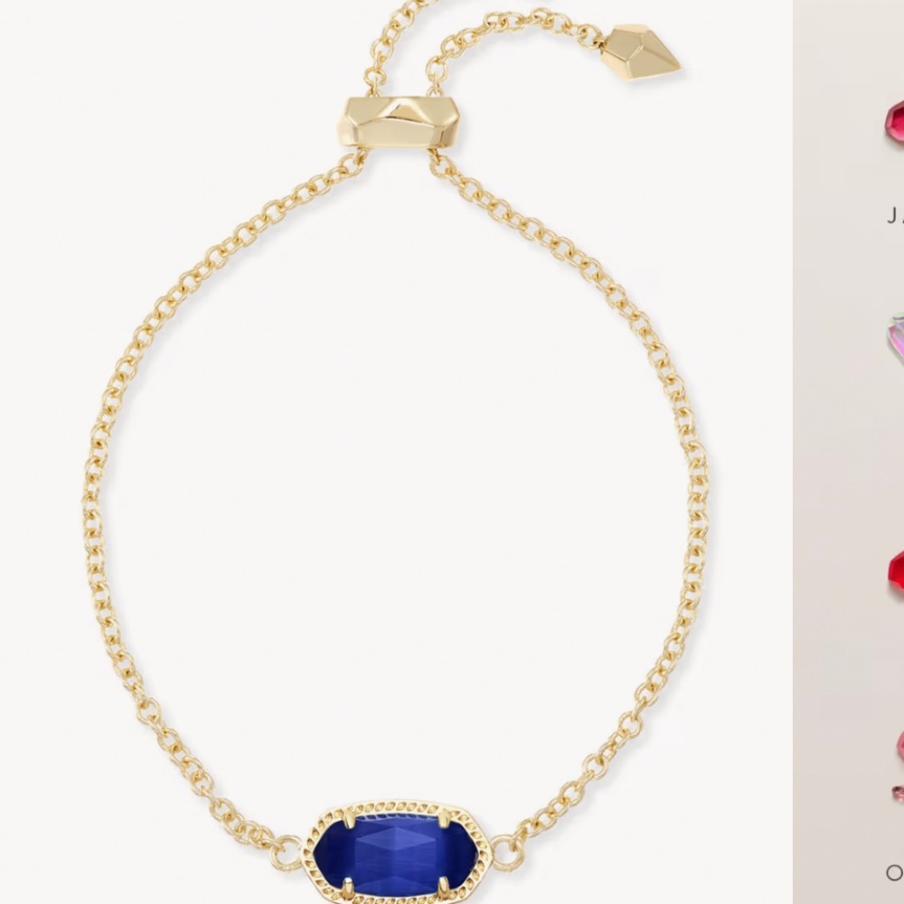 Kendra Scott Elaina Gold Adjustable Bracelet in Cobalt Blue